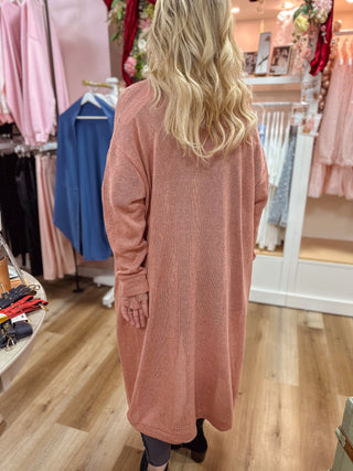 Relaxed Knit Blush Cardigan - Olivia Frank & Co.