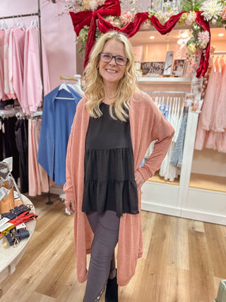 Relaxed Knit Blush Cardigan - Olivia Frank & Co.