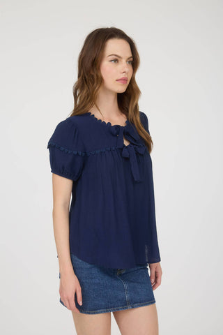 Sarah Scallop Trim Detail Top - Olivia Frank & Co.