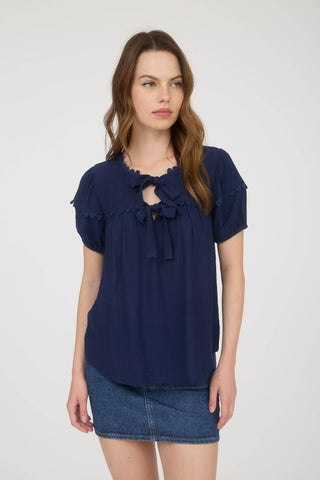 Sarah Scallop Trim Detail Top - Olivia Frank & Co.
