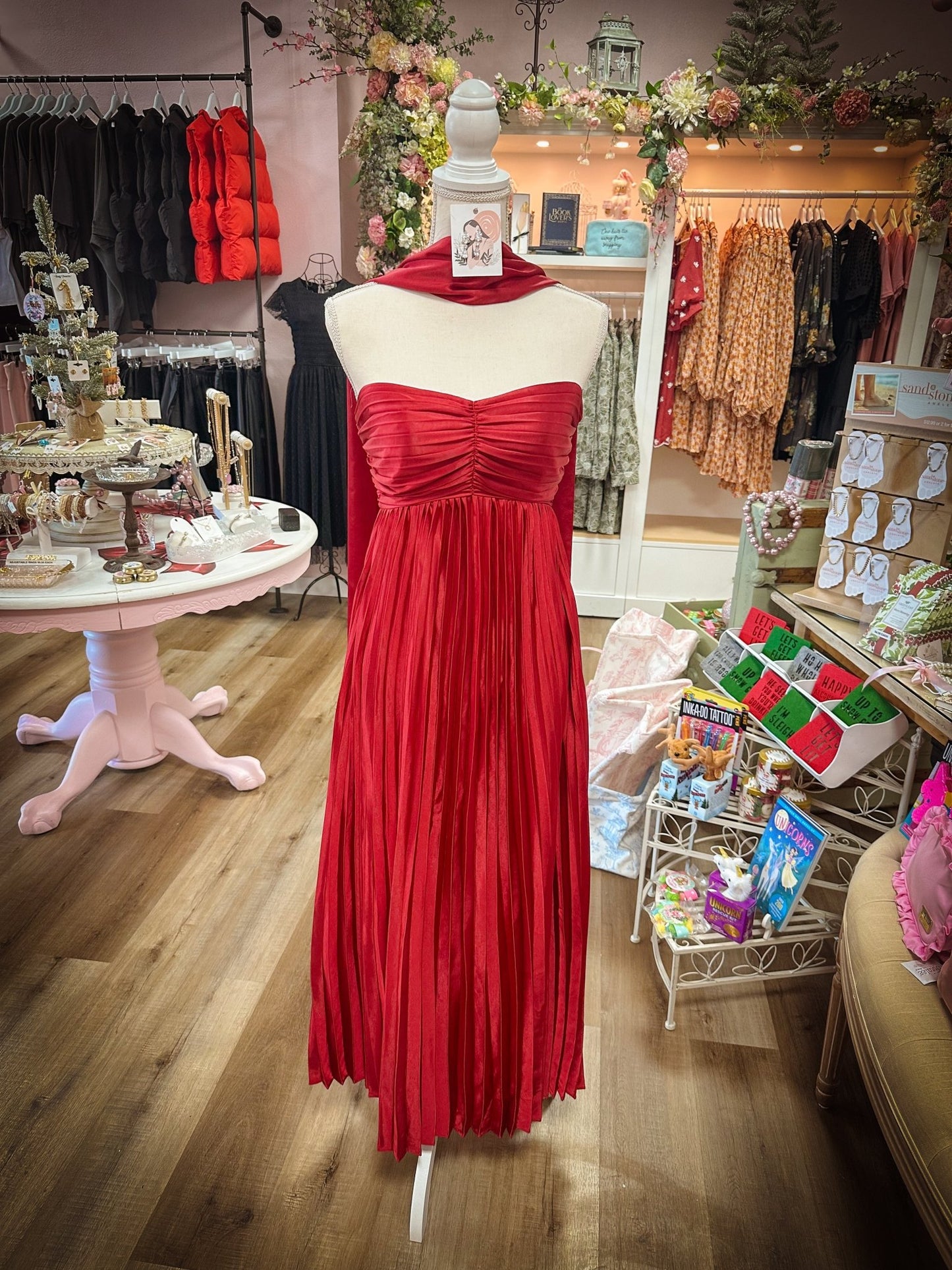 Satin Berry Dress - Olivia Frank & Co.