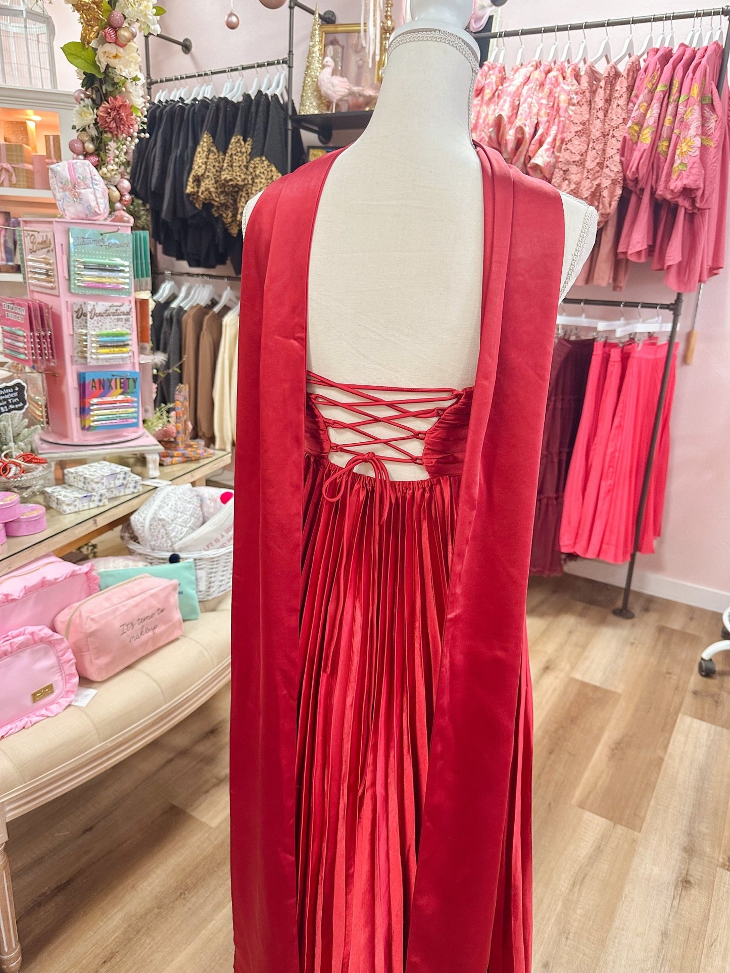 Satin Berry Dress - Olivia Frank & Co.