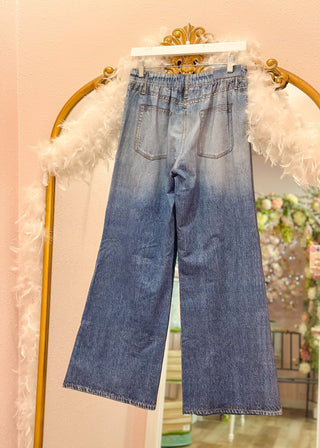 The Cloud - Soft Illusion Denim Wide Leg Jeans - Olivia Frank & Co.