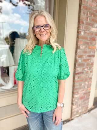 Tonya Eyelet Top - Olivia Frank & Co.