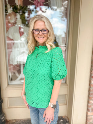 Tonya Eyelet Top - Olivia Frank & Co.