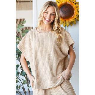 Wren Waffle Textured Top - Olivia Frank & Co.