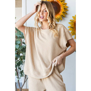 Wren Waffle Textured Top - Olivia Frank & Co.